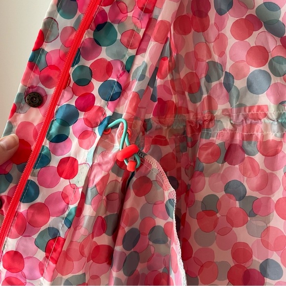 Joules girls 7-8 long cinch waist hooded rain jacket coat polka dot colourful - Picture 6 of 11